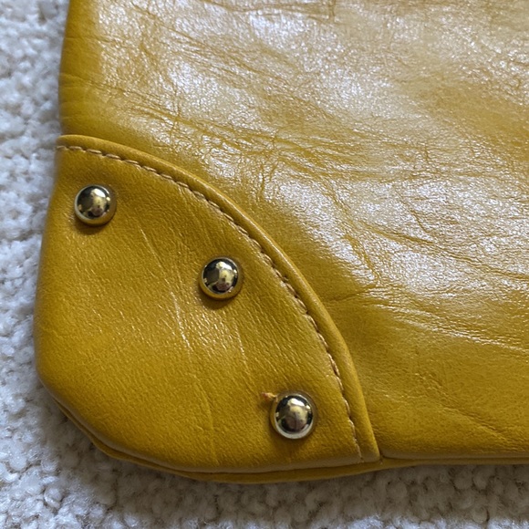 New ASOS Mustard Faux Leather Clutch - Picture 8 of 8